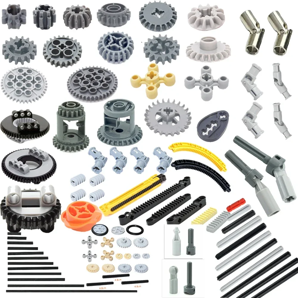 MOC Technical Gear Axle Bricks Parts, Worm Rack, Train Car Crane, Modelo Leduo, Monte Partículas, 92693, 3743, 62821