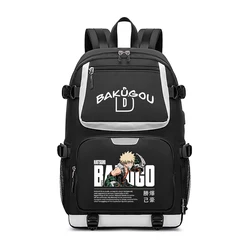 My Hero Academia School Bags Oxford Bookbag Bakugou Katsuki Travel Backpack USB Charging Laptop Daypack Anime Shoulder Bags