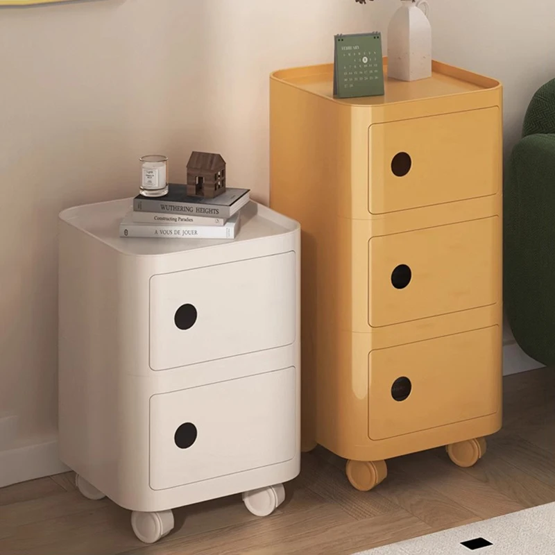

Mobile Bedroom Bedside Table Narrow Trendy Cute Space Saving Unique Nightstand Modular Simple Mesitas De Noche Home Furniture