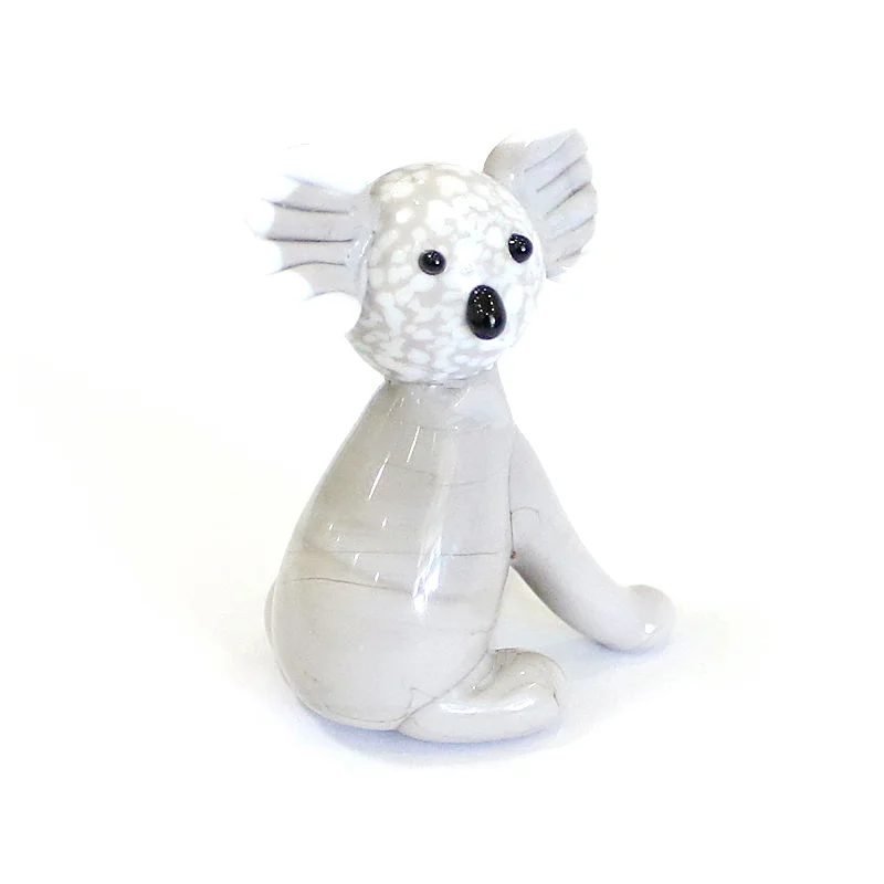 Murano Glass Koala Figurine Cute Mini Animal Statue Home Desktop Decor for Living Room Bookcase