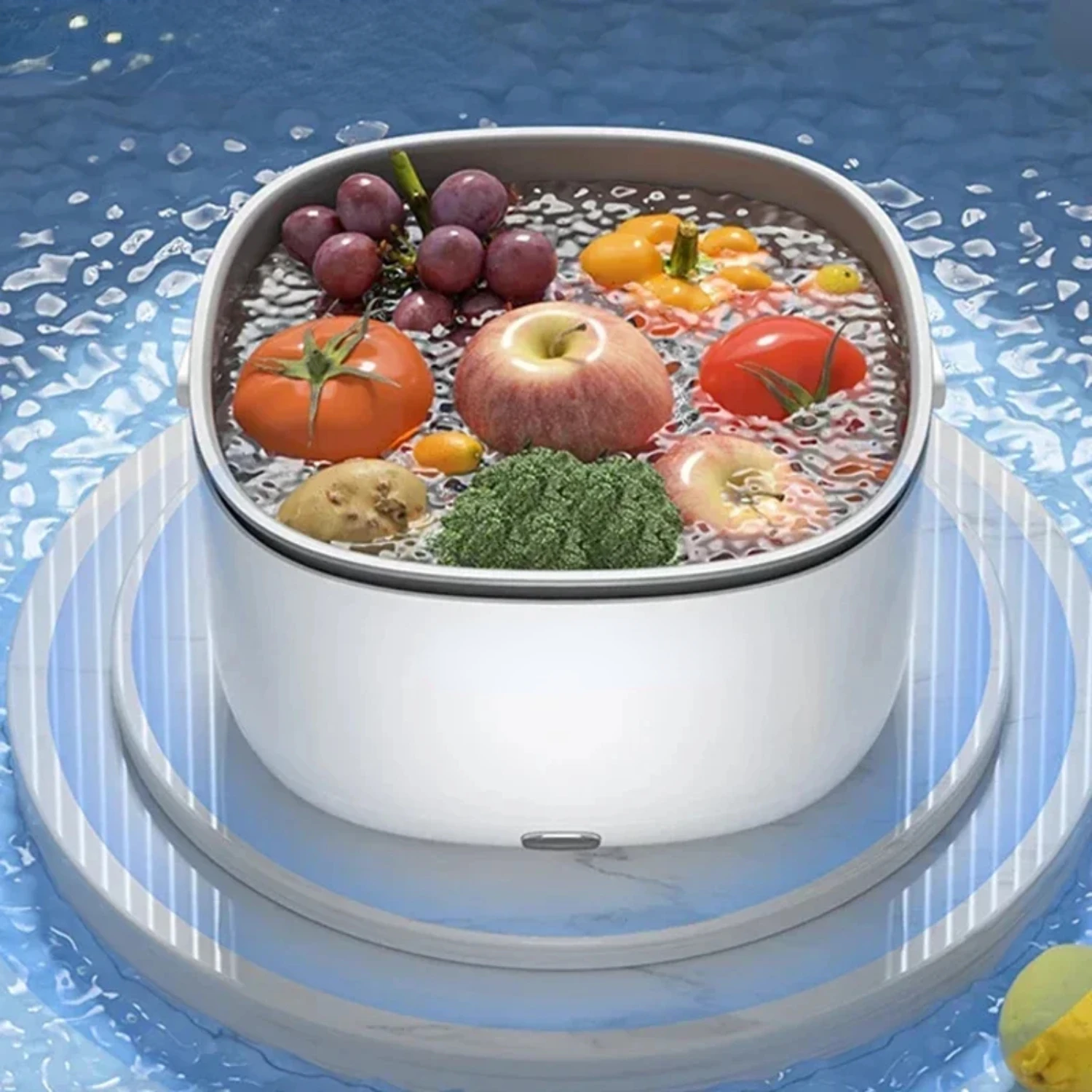 Lavadora de frutas y verduras, Cubo de lavado ultrasónico de alimentos, gran capacidad, purificador de granos de alimentos, electrodoméstico