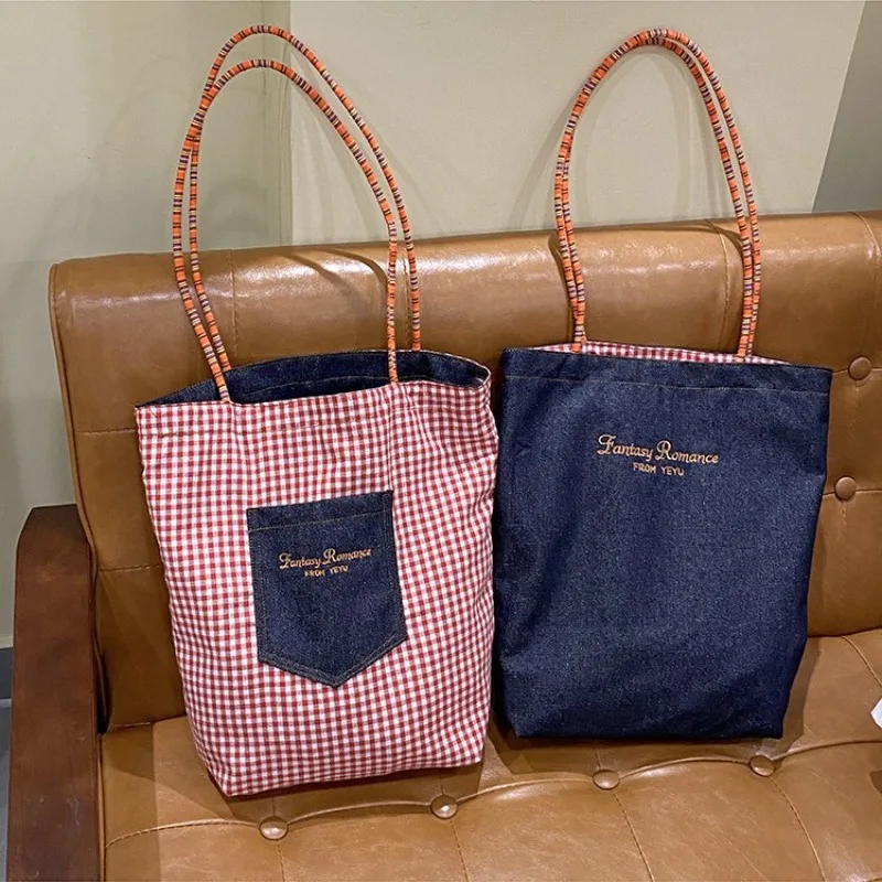 

Large Capacity Canvas bag Female Totes bag Casual Single Shoulder Fashion Designer Handbags Reusable Shopping bag