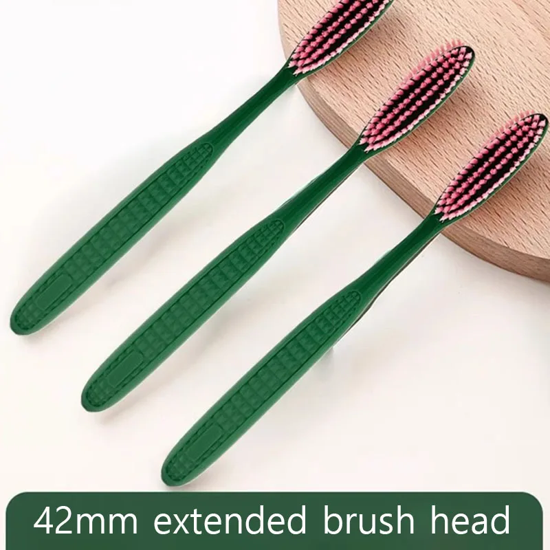 Long Headed Green Soft Bristled Adult Toothbrush Simple Household Independent Packaging Deep Cleaning Gum Oral Teeth Bacteria