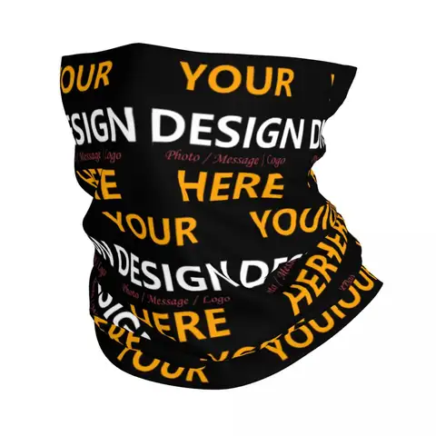 Custom Your Design Here Bandana Neck Gaiter Face Scarf Cover Personalized Customized Logo Printed Headband Tube Balaclava