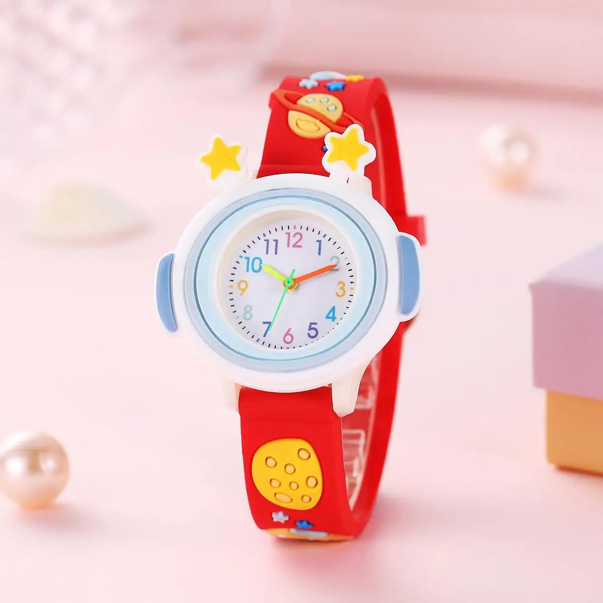 New Children\'s Cartoon 12 Digital Star Astronaut 3D Planet Watch