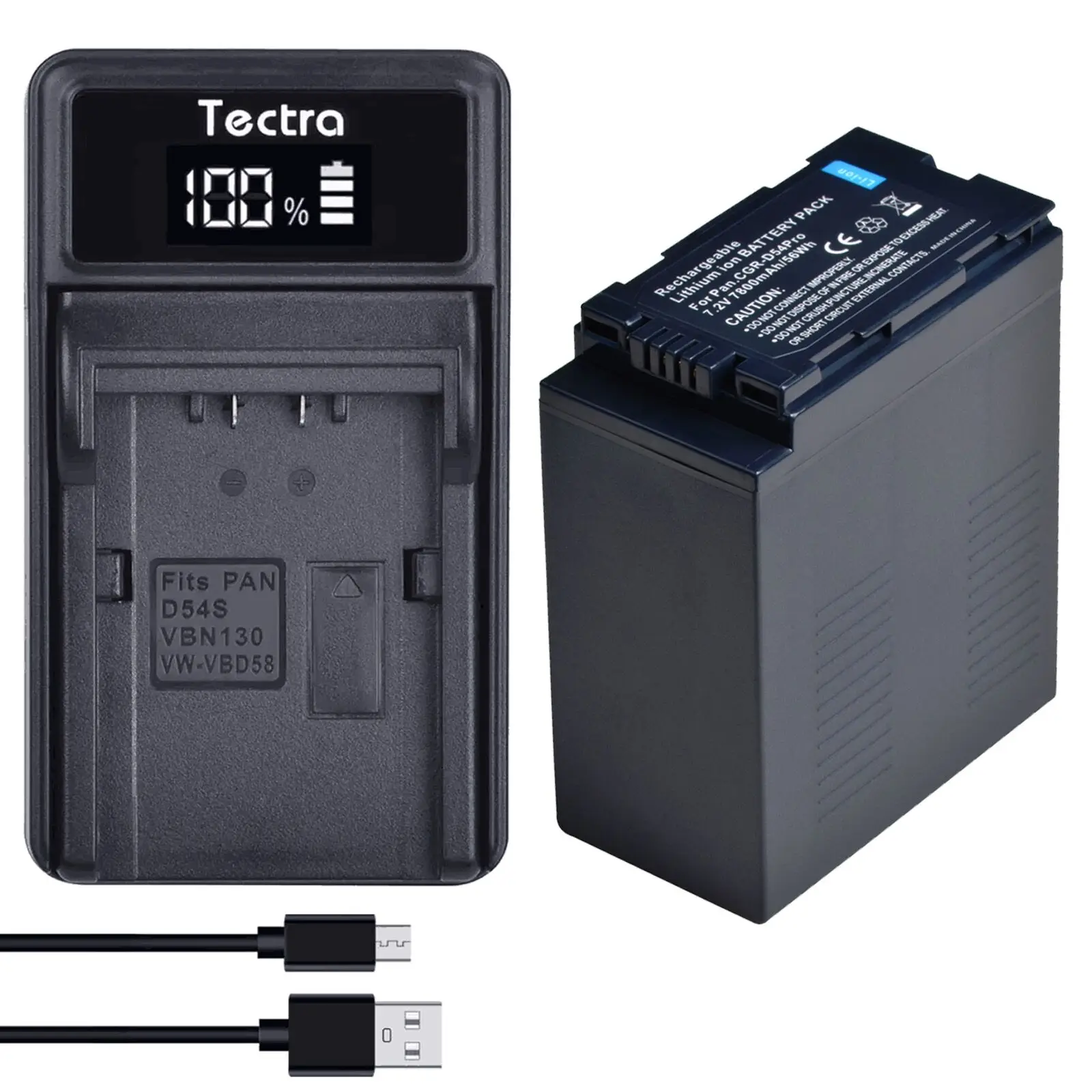 CGA-D54 CGA-D54S 7800mAh Li-ion Battery/Charger for Panasonic AG-HPX255 AG-HVX200 AG-HVX201 NV-DS29 NV-DS30 VW-VBD29 NV-MX5