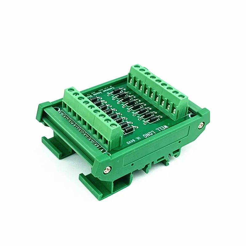 DIN Rail Mount 1N4007 1 Amp 1200V Common Anode 16 Diode Network Module.