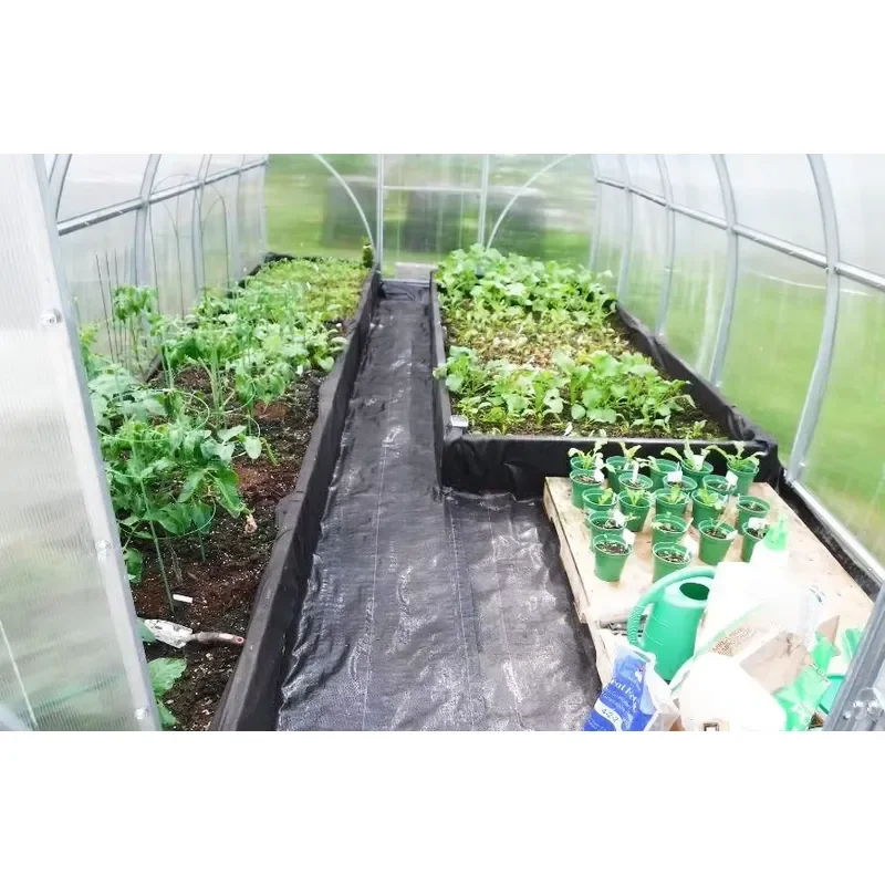 10ft X12ft Small Walk-in Single-Span Agricultural Greenhouse with Metal Frame Durable PC Sheet for Flowers Vegetable Growing