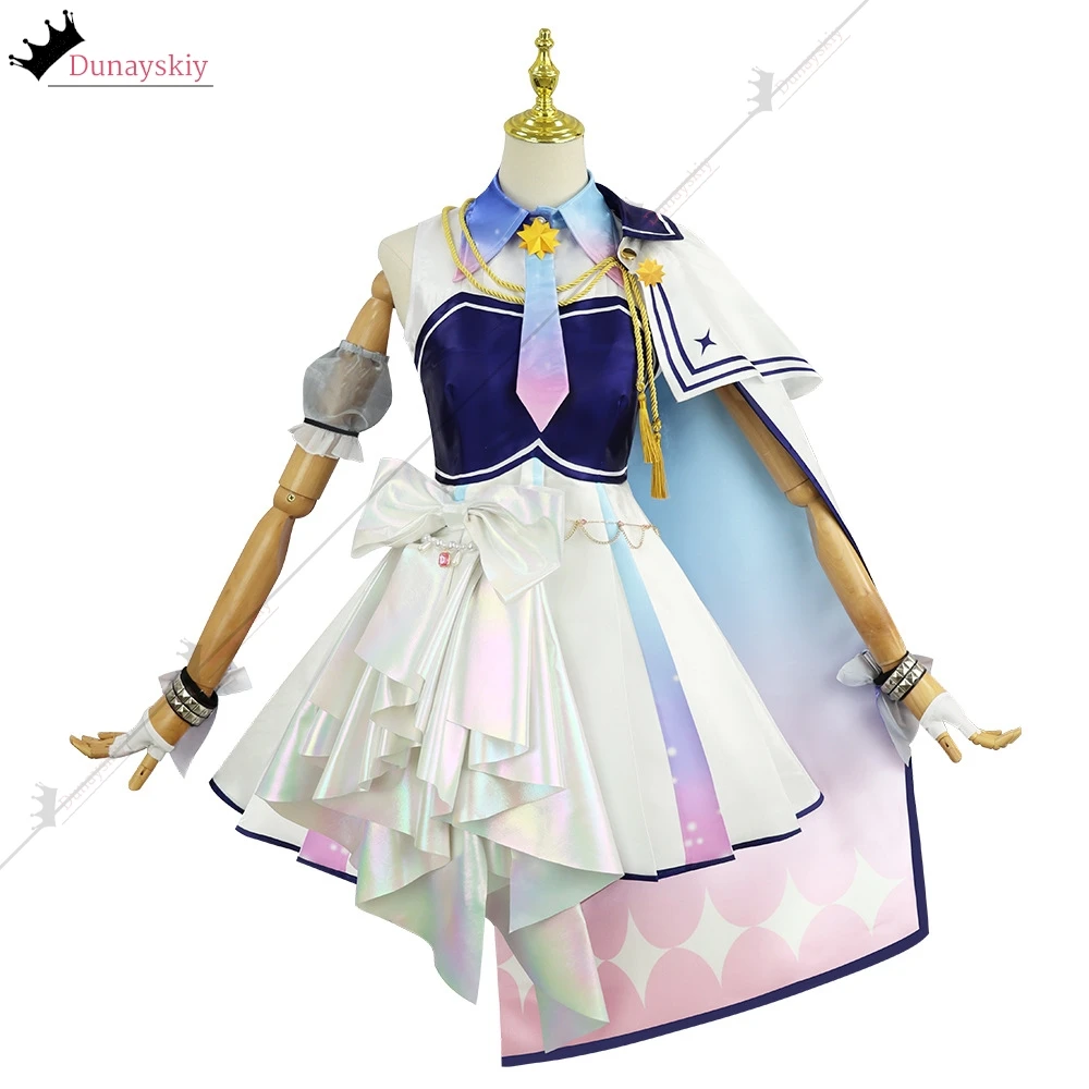 Vtuber higashi hoshimati suisei cosplay traje anime vtuber traje peruca equipe menina vestido feminino role-play princesa lolita vestido