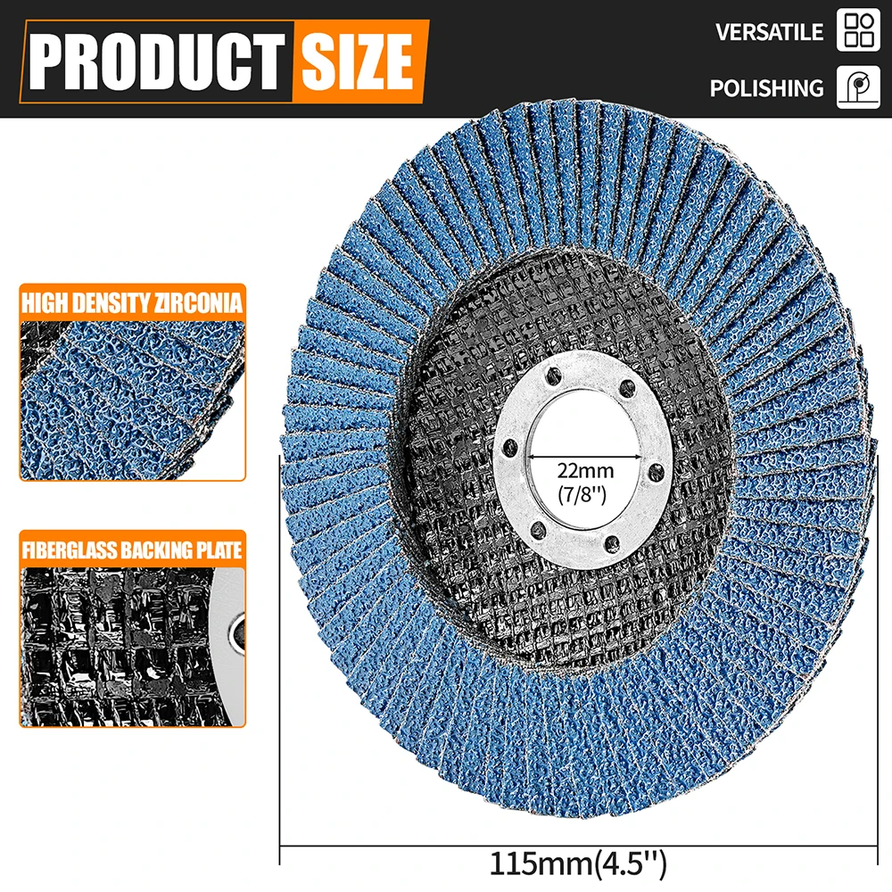SI FANG 5/20PCS Flap Discs 115mm Grinding Wheels Sanding Disc 40/60/80/120 Grit 4.5 Inch for Angle Grinder Wood Abrasive Tool