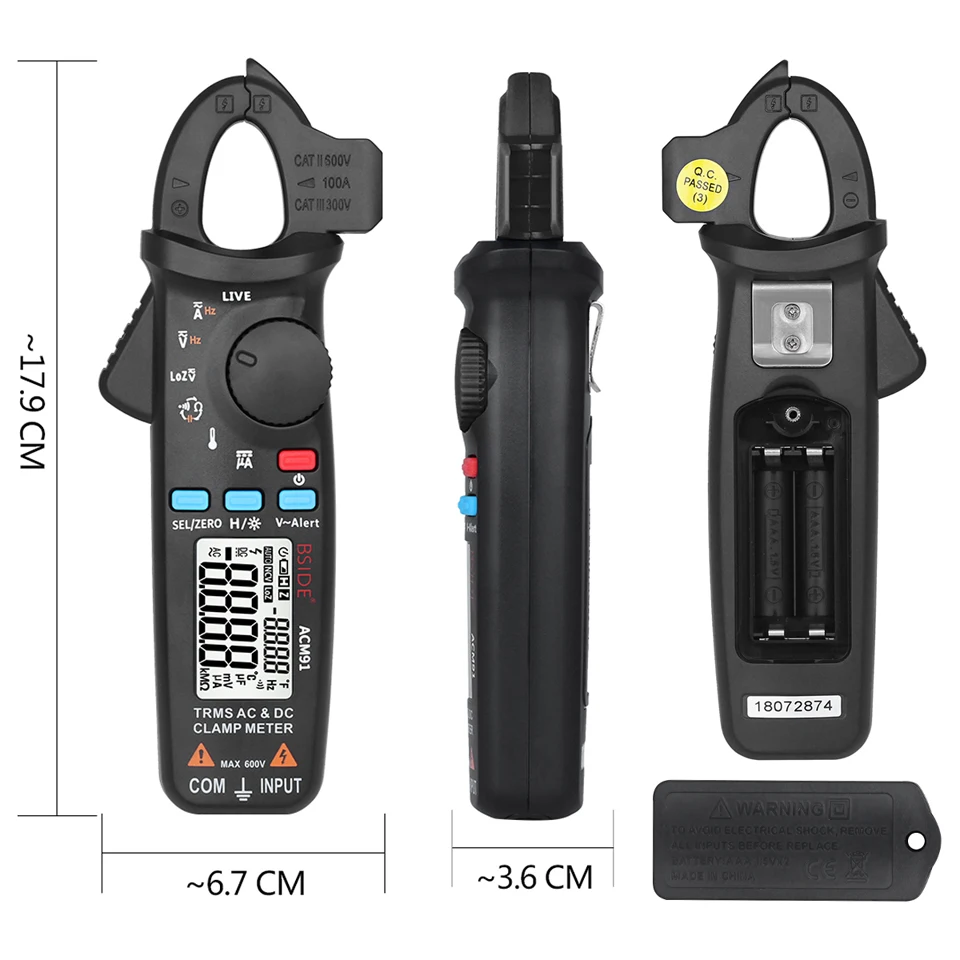 Digitales Zangenmessgerät 1mA Präzisions-Amperemeter DC AC 100A Professionelles Multimeter Auto-Voltmeter Tester – Detail 20