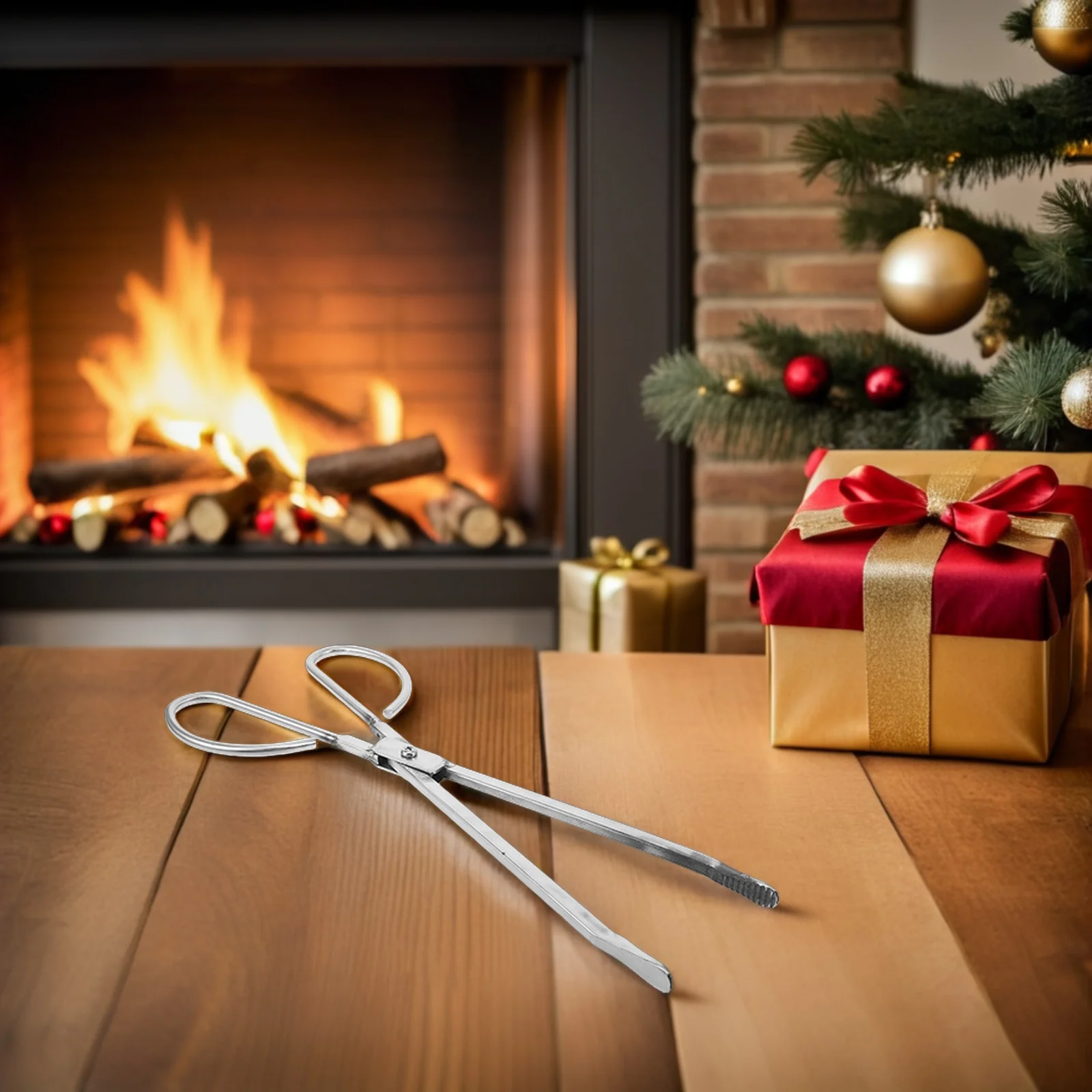 ที่คีบถ่าน/ถ่านไม้/ถ่านหิน ขนาด 36 ซม. ทำจากสแตนเลส 14 สำหรับเตาผิง/บาร์บีคิว/เตาถ่าน/เตาไฟ/เตาปิ้งย่าง/แคมป์ปิ้ง