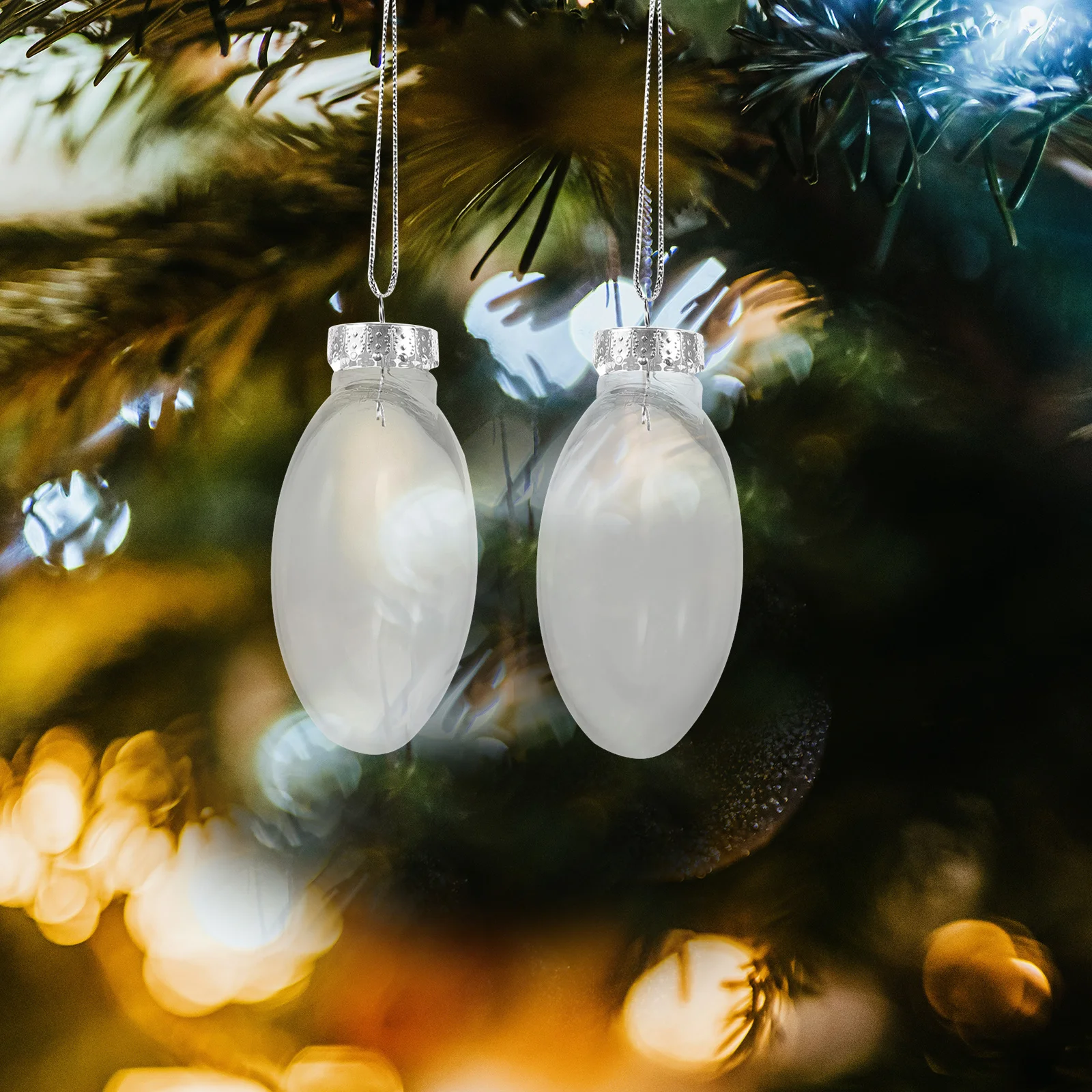 

30Pcs Refillable Clear Christmas Baubles Plastic Flat Ornament Balls 8Cm Lightweight DIY Photo Insert Decorations