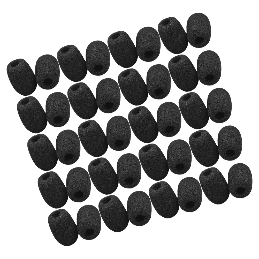 

50 Pcs Headset Sponge Cover Mic Covers for Headsets Mini Lapel Microphone Foam Disposable