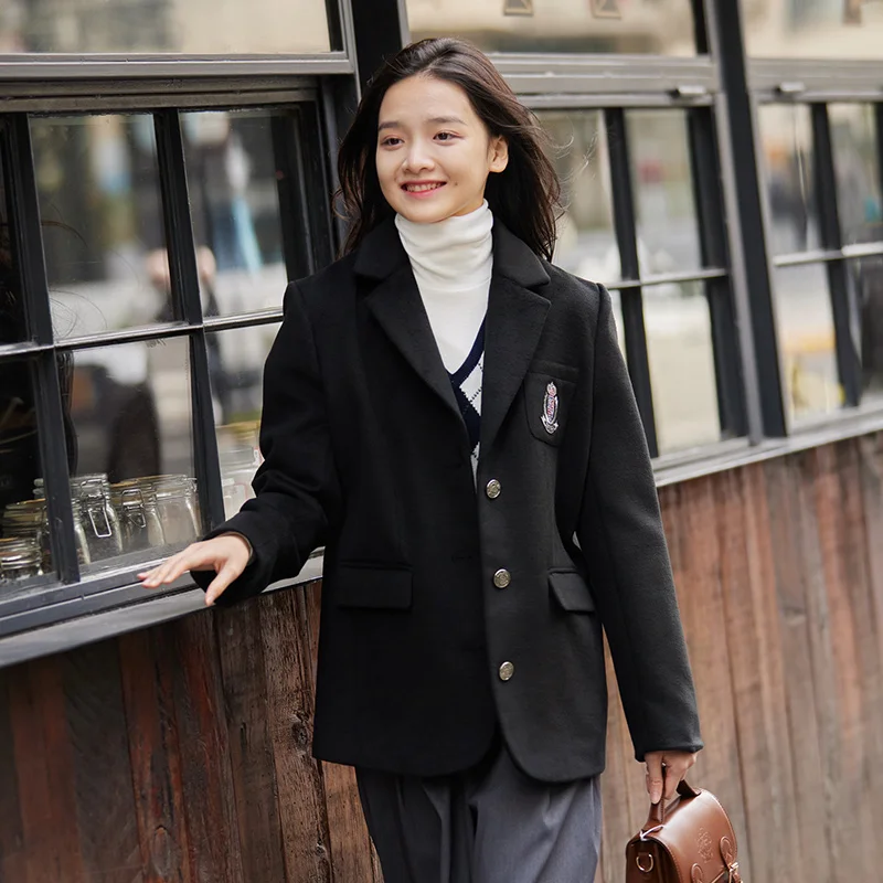 Semir-Chaqueta de lana bordada para mujer, traje informal, holgado y cómodo, invierno, 2023