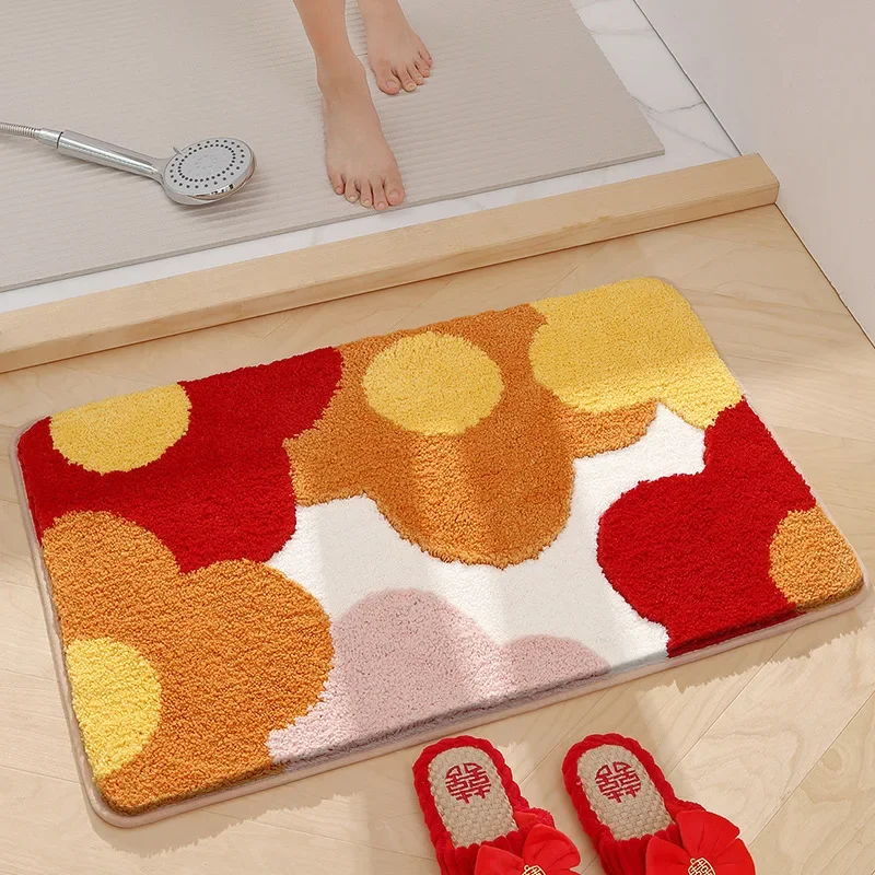 Creative Flower Bath Mat Set High Quality Bathroom Carpet Shower Mat Absorbent Non-slip Entry Door Mat Bedside Rug Kitchen Mat