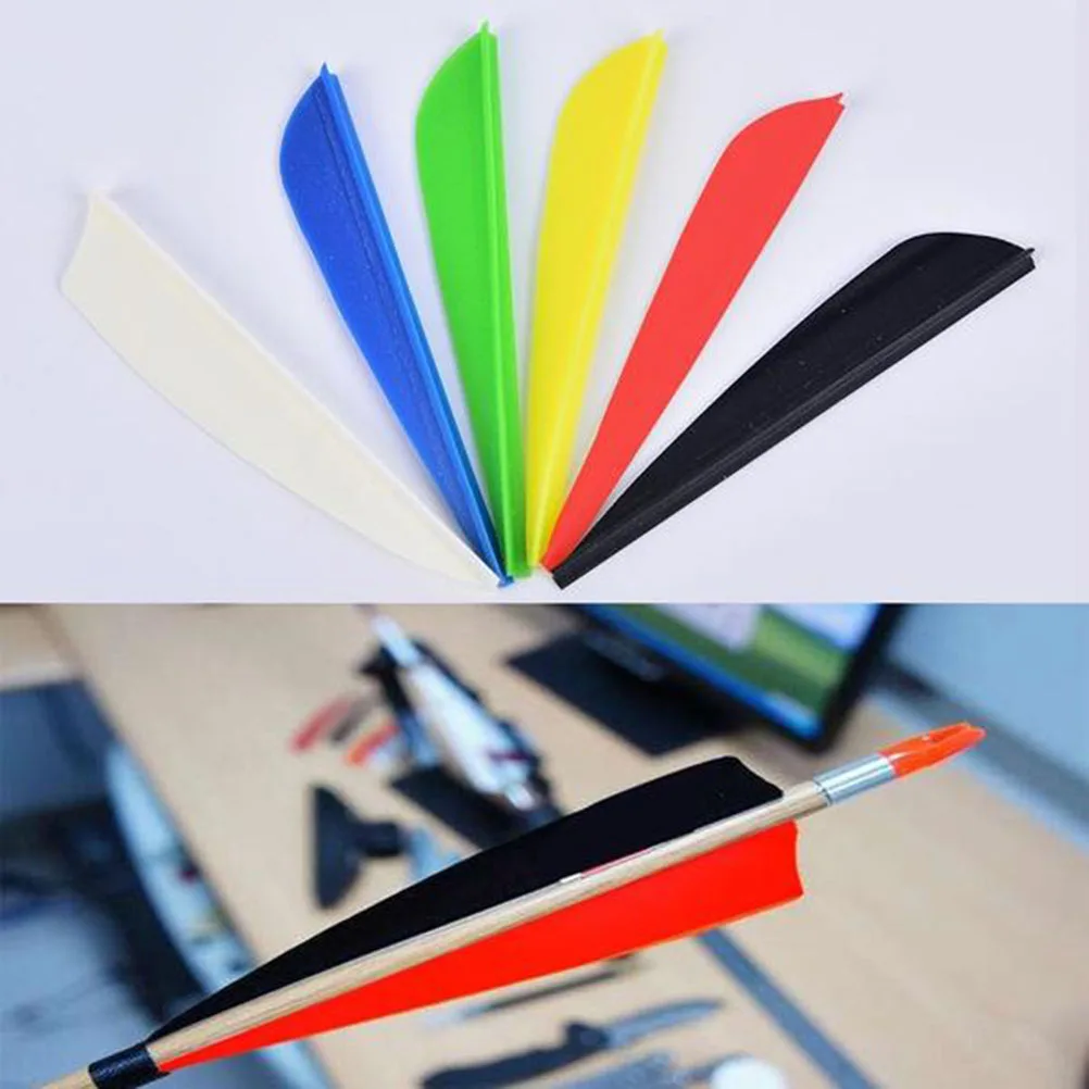 

30pcs Arrow Fletching Shield Vanes Archery Hunting Bows 3D Bow Durable Easy Adhere Shaft Red Fishing Tools