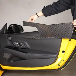 For TOYOTA SUPRA 5 A90 2019-2023 Car Interior Door Panel Large Cover Decorative Sticker Soft Carbon Fiber Accessories