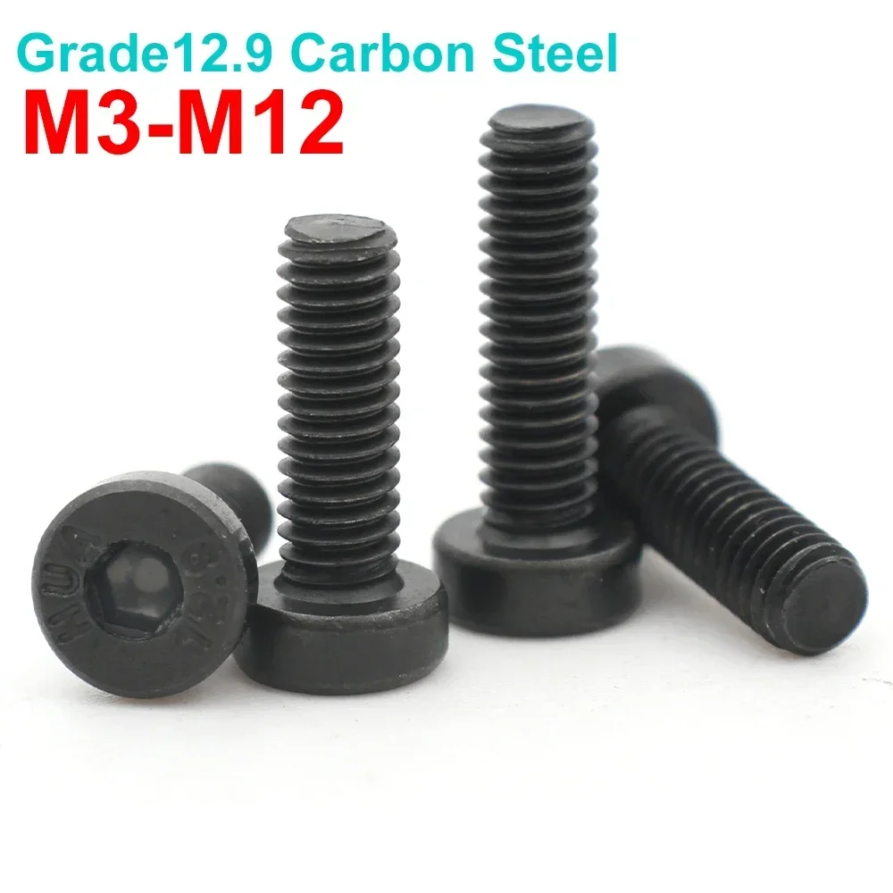 

2/ 5/ 10/ 20 /50pcs M3 M4 M5 M6 M8 M10 M12 DIN7984 Grade12.9 Carbon Steel Hexagon Hex Socket Thin Short Low Cap Head Screw Bolt