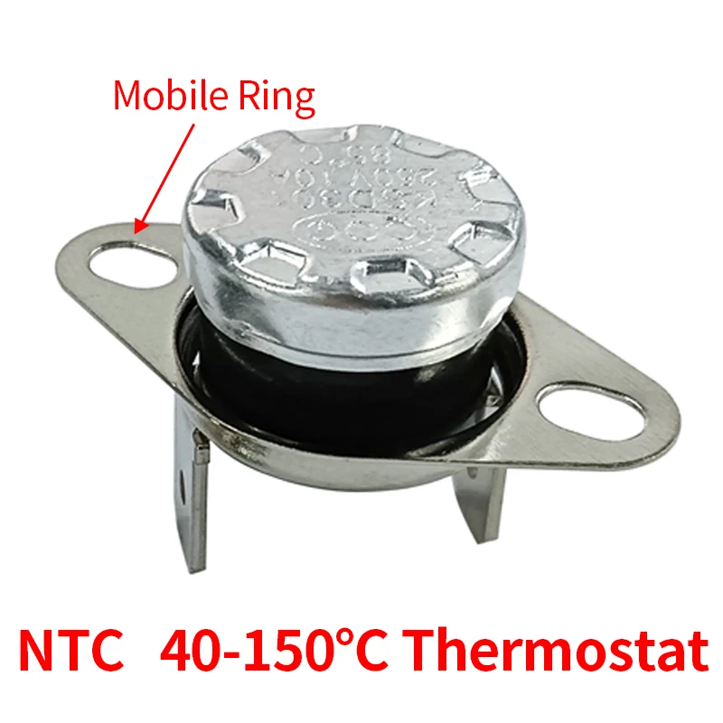 2/5/10PCS Bimetallic Thermostat KSD301/KSD302 40~150C 10A250V 40C 60C 80C 90C 100C 150degrees Normally Closed Temperature Switch