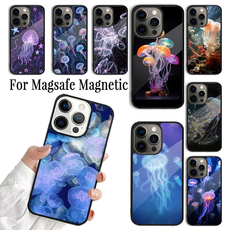 

Чехол для Телефона iPhone 16 15 14 13 12 Mini 11 Pro Max Plus Magsafe, магнитный чехол с беспроводной зарядкой, Волшебная Медуза