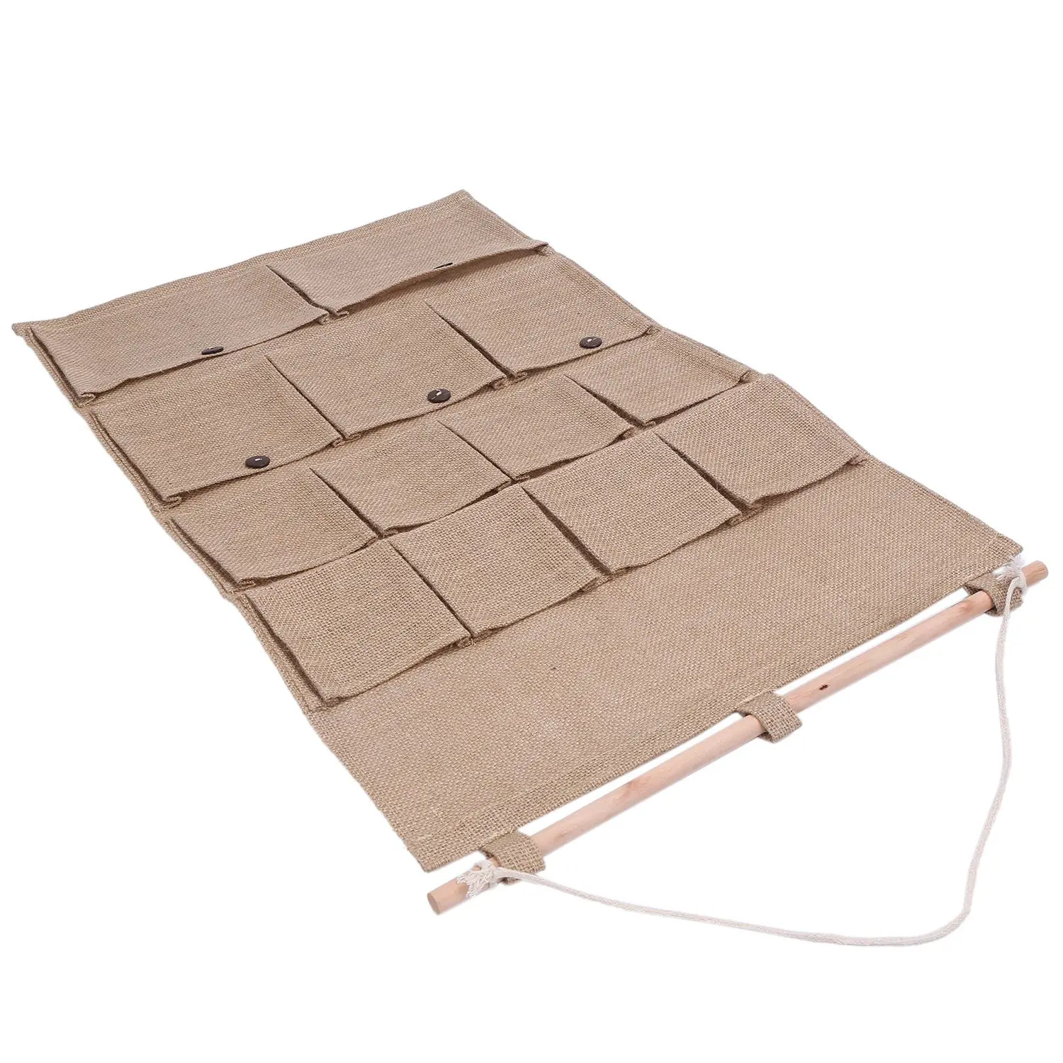 

RGBCX-HOME-13 Pockets Linen Cotton Fabric Wall Door Closet Hanging Storage Bag