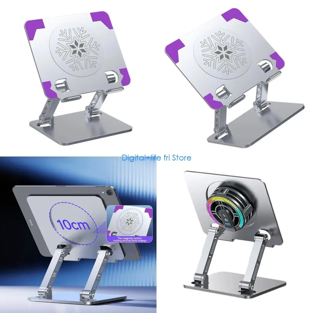 E06D Aluminum Tablet Stand With Semiconductor Cooling System Enhanceds Stability For Prolonged Device Use