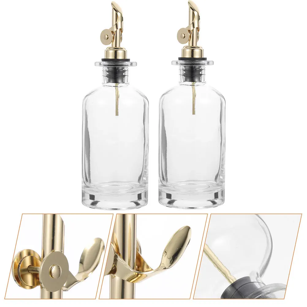 

2Pcs Glass Oil Dispenser Bottles Automatic Control Multipurpose Kitchen Cooking Oil Vinegar Soy Sauce Storage Vinegar Bottle