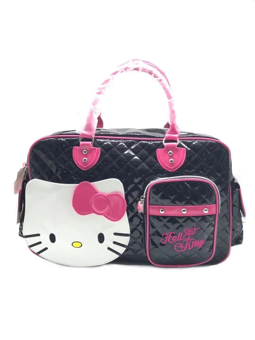 

Hello Kitty Children PU portable messenger travel bag Girls cute travel bag Large capacity messenger bag Shoulder bag