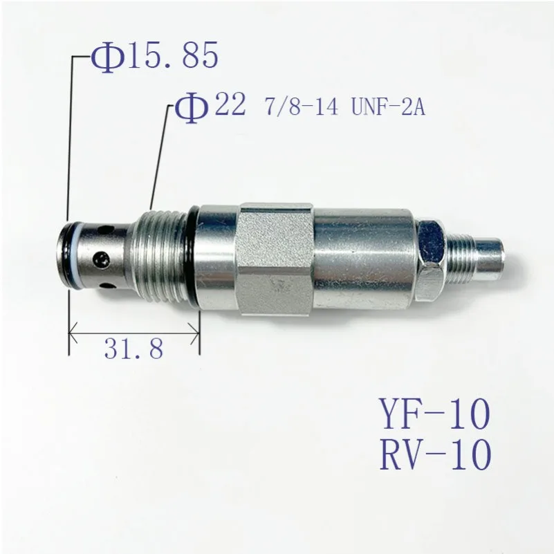 1pc Hydraulic Threaded Cartridge Direct-Acting Relief Valve RV10-00 Pressure Adjustment Range 7-250bar