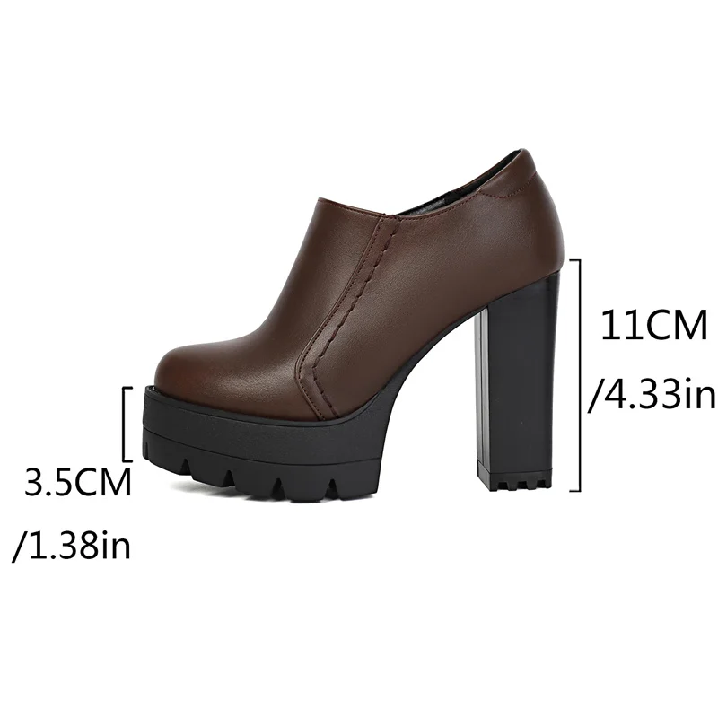 

YMECHIC Ретро размер 35-46 Женские туфли из искусственной кожи с глубоким вырезом 2026 Весенние ботинки на высоком каблуке 11 см для офисных моделей для женщин