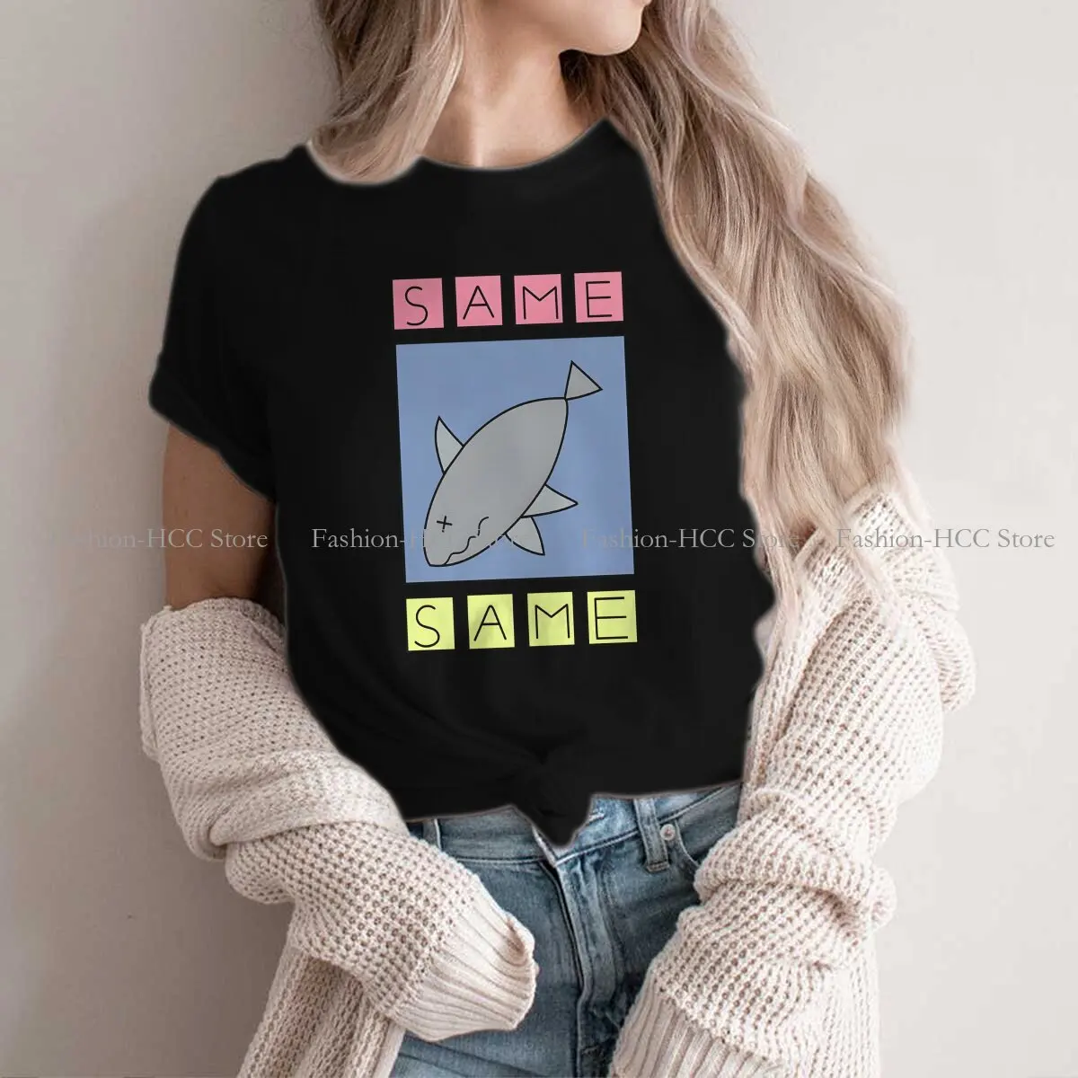 Shark Wild Animal Polyester TShirt for Women Nichijou Basic Summer Sweatshirts T Shirt Novelty Trendy