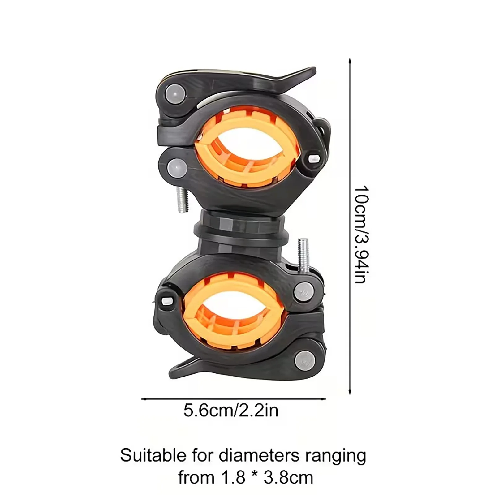 TOSUOD 360 ° Drehbarer Fahrrad-Taschenlampenhalter Universeller Lenkerclip Verstellbare Fahrradlicht-Halterung Zubehör – Detail 1