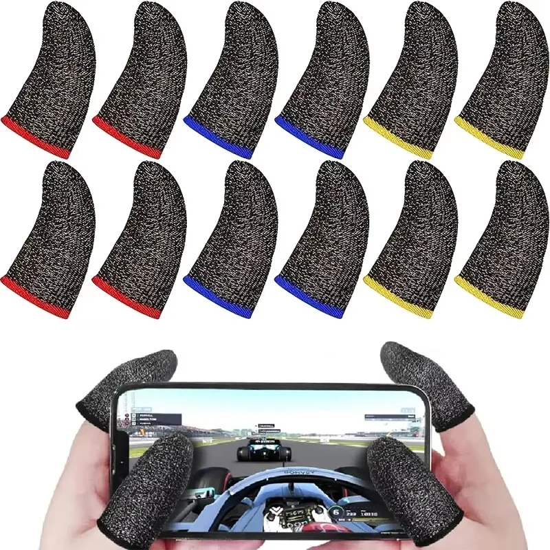 20/40 قطعة إصبع عرق برهان الألعاب الأكمام مقاوم للماء الألعاب الأكمام الإبهام إصبع كم تنفس أذرع التحكم في ألعاب الفيديو غطاء الاصبع