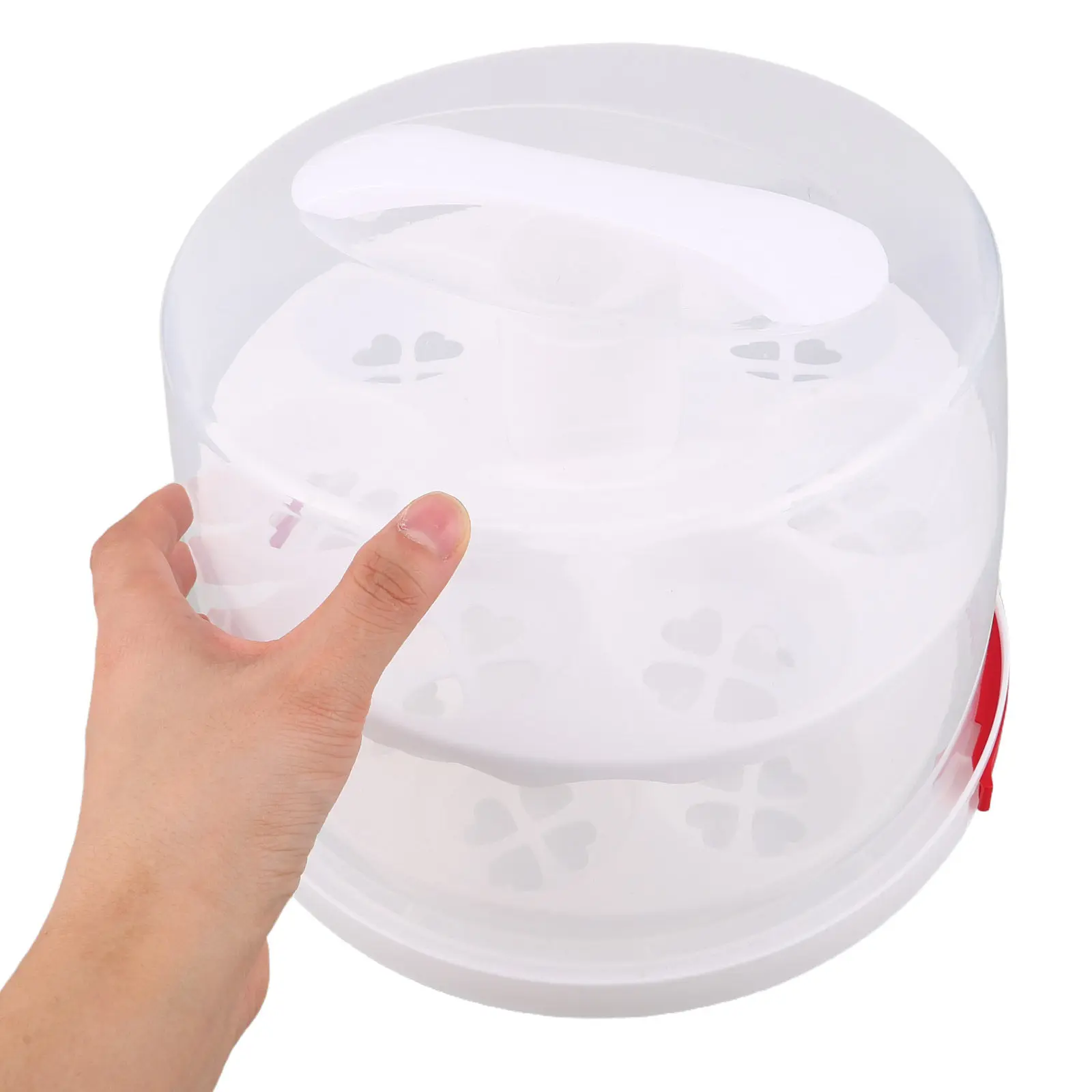 8 Inch Round Cake Holder with Clear Lid Portable Cake Storage Box Reusable Dessert Display Tray for Cupcake Carrier Container