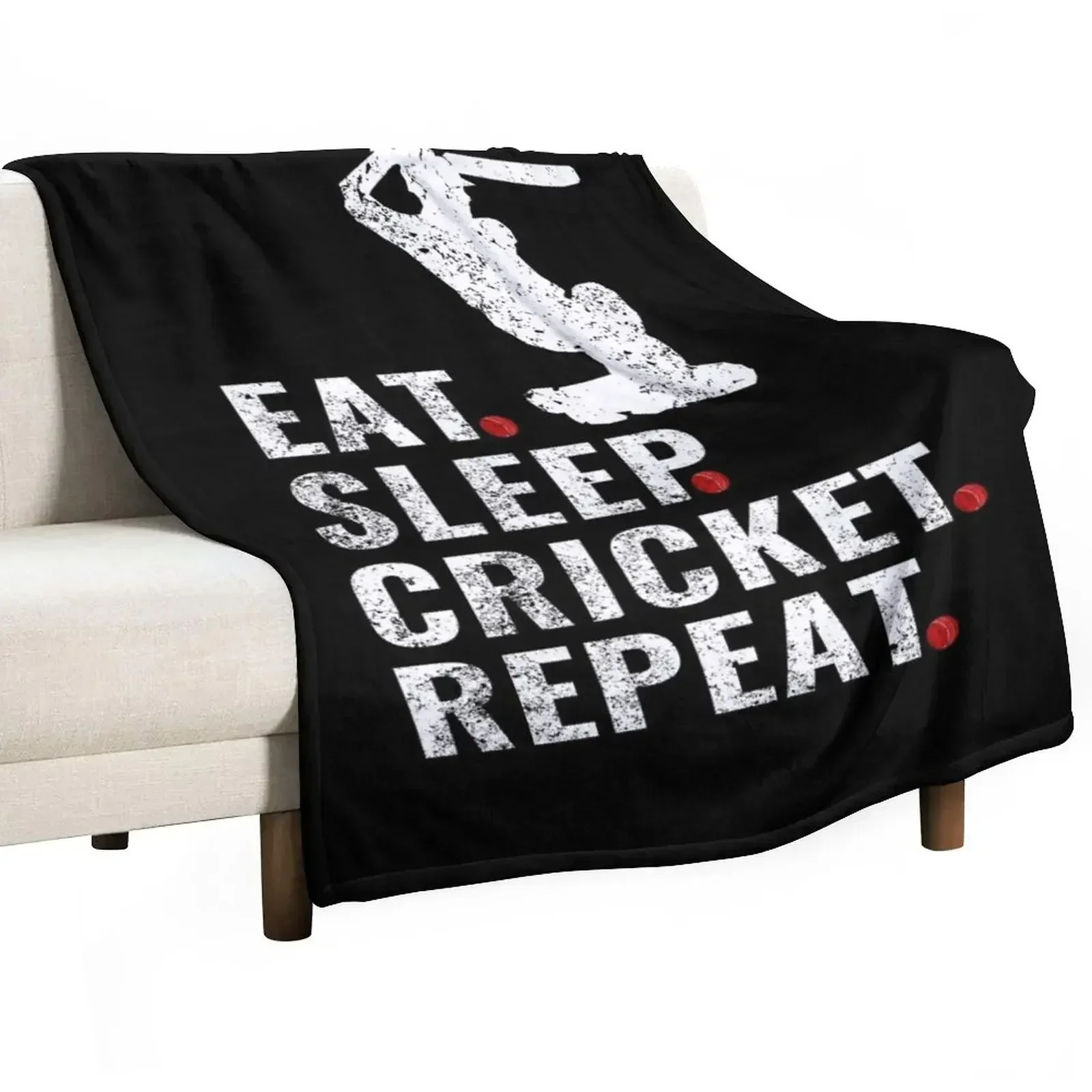 

Eat Sleep Cricket Repeat Throw Blanket Single sofa bed Hair warm for winter Blankets