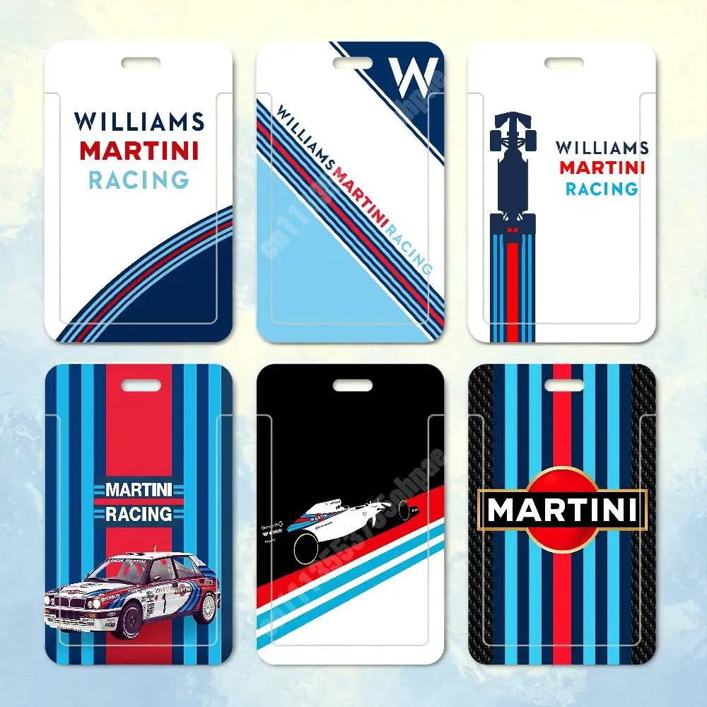 M-Martini-S Racing Livery Stripes Plastic Card Holder Worker ID Card Clear Transparent Employee Visitor Pass