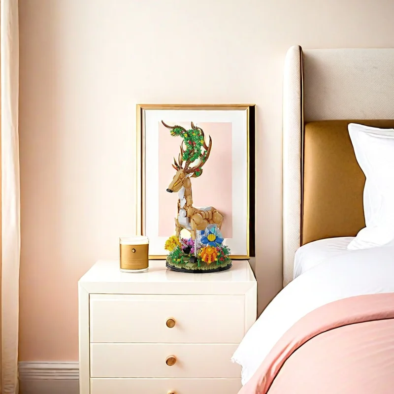 conjunto-de-blocos-de-montar-com-1161-pecas-de-flores-e-cervos-brinquedo-moderno-e-estiloso-para-montar-Otima-peca-colecionavel-e-decorativa