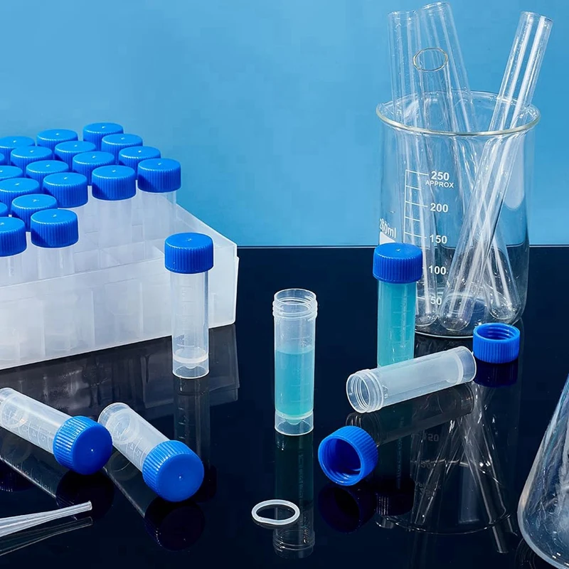 36Pcs 5Ml Tubes Plastic Vials with Screw Caps Small Sample Tubes Test Tubes with Storage Box for Lab Supplies-A07G
