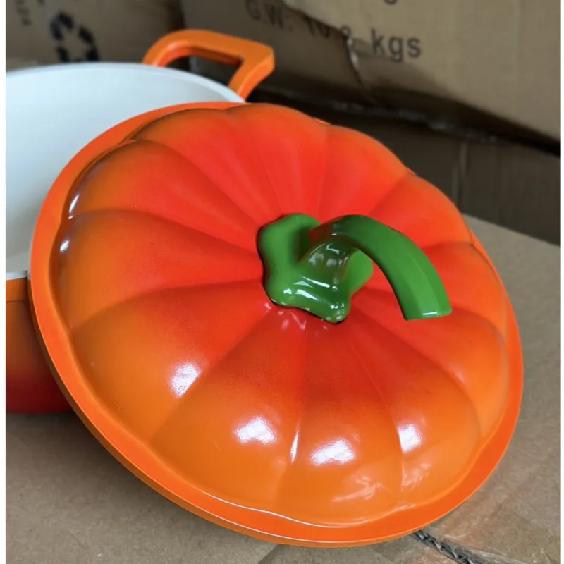 Ceramic Pumpkin Cooking Pots Soup Casserole Water Locking and Preservation Non Stick Pan Bottom Thickened Cookware Set 20cm 24cm