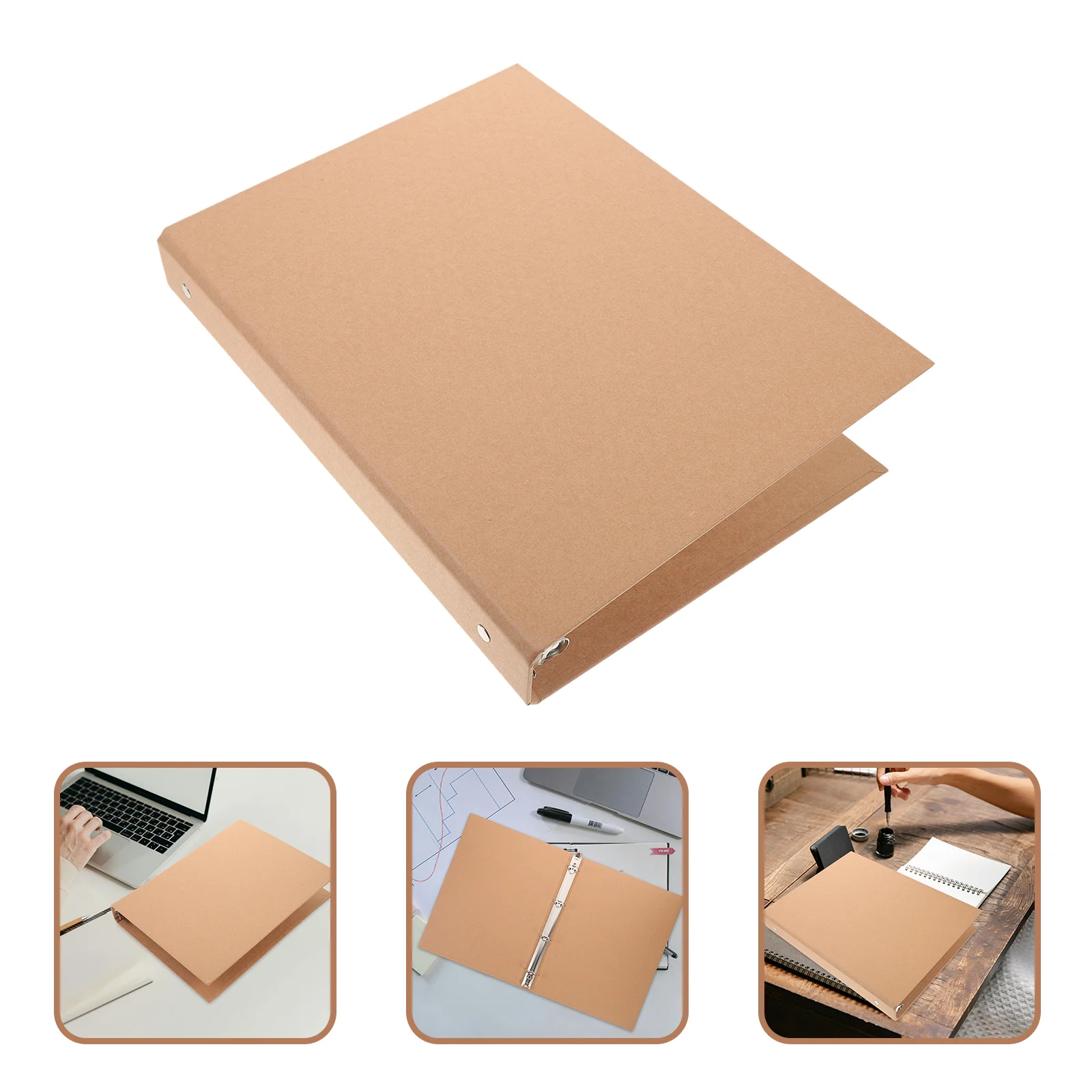 

Loose-leaf Book Cover Ring Binder A4 Notebook Binders Information Booklet Kraft Paper Thin