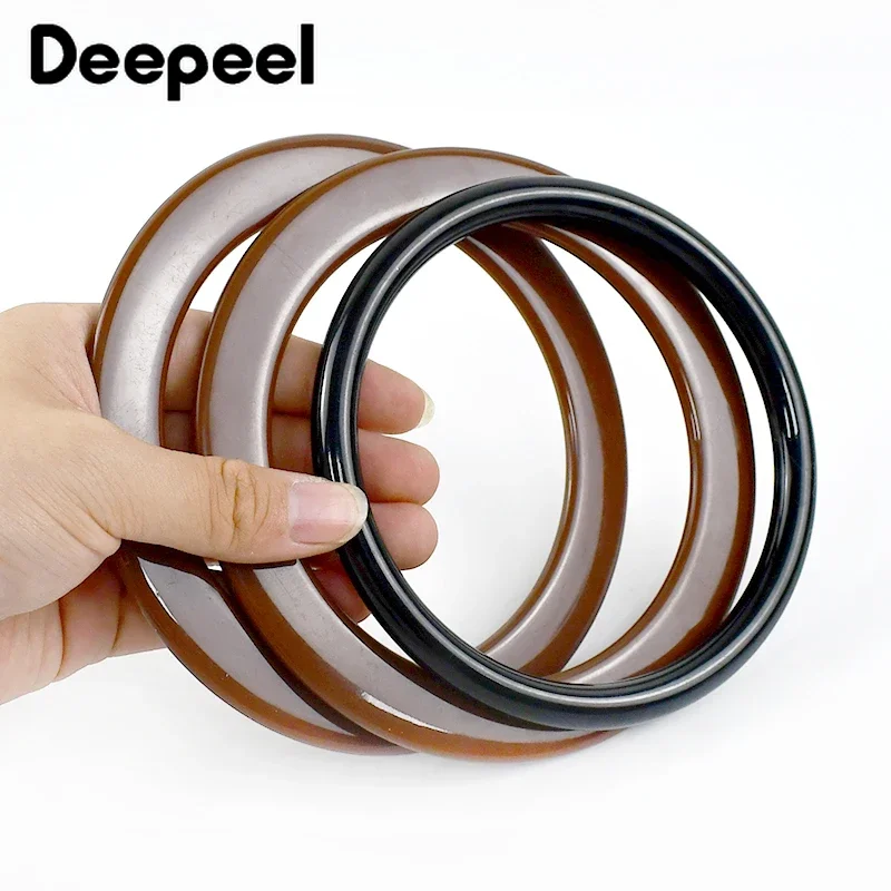 2Pcs 10/11cm Round Plastic Bag Handles Handmade Ring Purse Frame DIY Sewing Brackets Bags Handle Kiss Clasp Sew Accessories