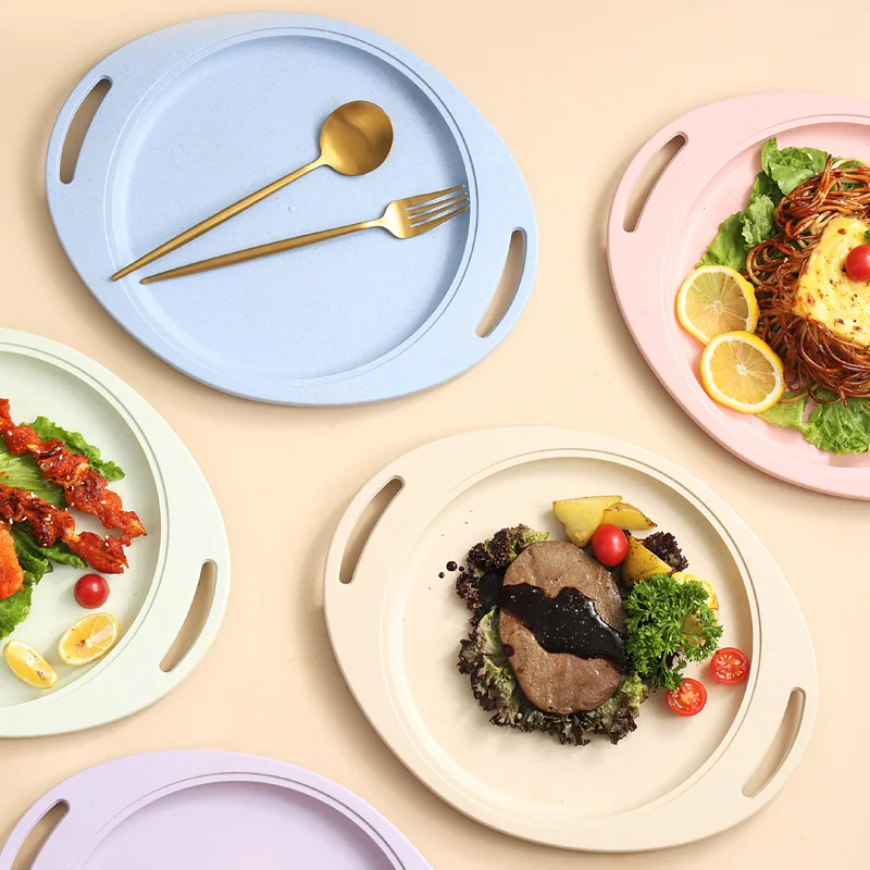 1/4/10Pcs Dinner Dishes Set Wheat Straw Plates Dinnerware Tableware Eco Friendly Lightweight Kitchen Dishes Dinner Plates