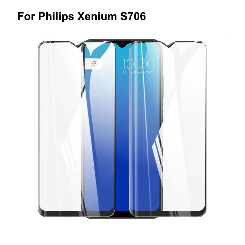 2PCs Ultra-Thin screen protector Tempered Glass For Philips Xenium S706 full Screen protective For Xenium S 706 Protection