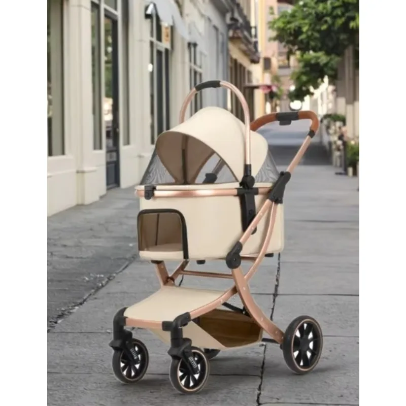 3 in 1 Pet Stroller with Removable Carrier, Folding Stroller for Small/Medium Dogs and Cats