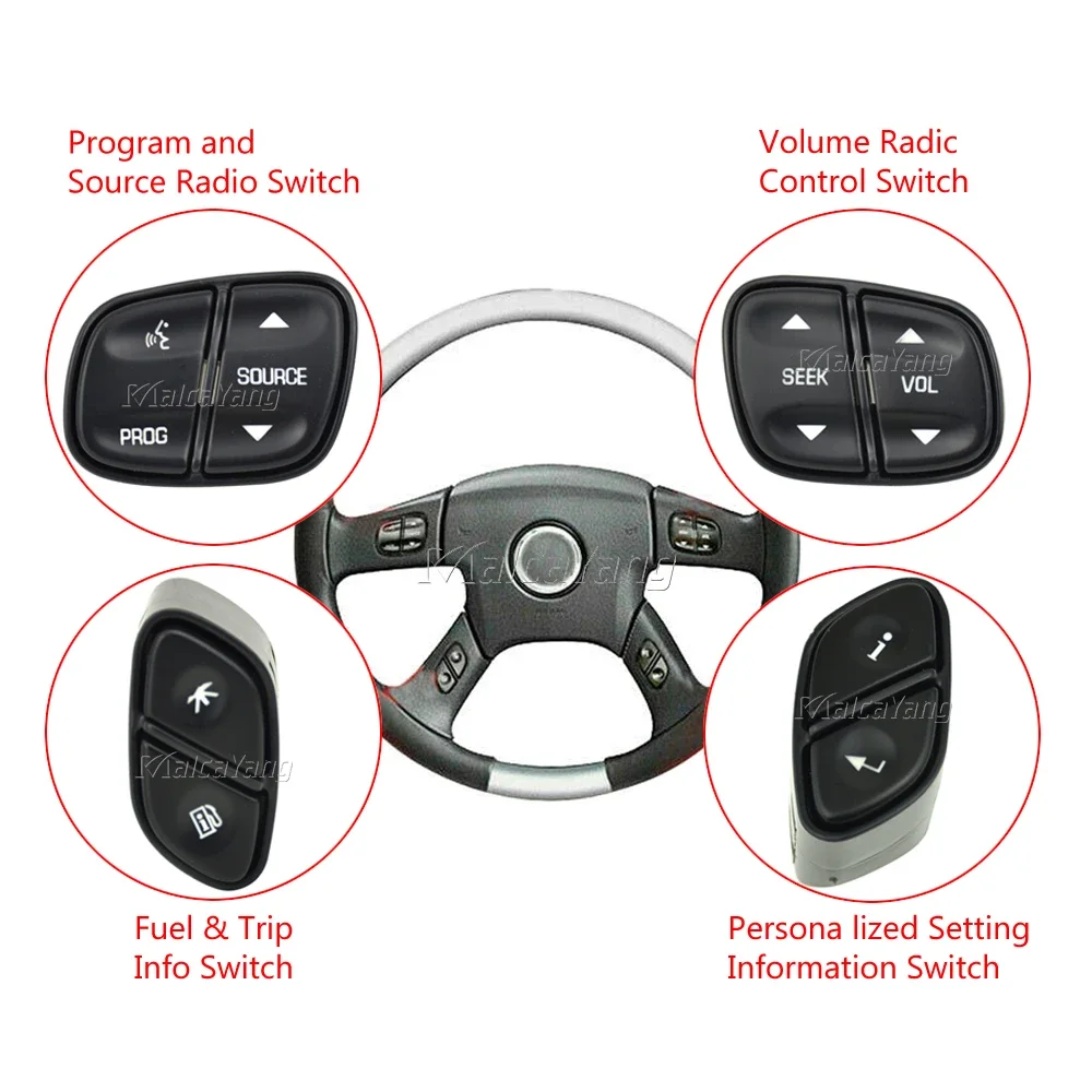 Radio Volume Control Steering Wheel Switch For GMC Sierra Envoy Chevrolet Tahoe Silverado 21997738 21997739 1999442 1999443