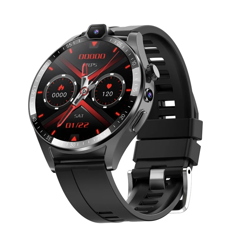 

New Kom4 4G LTE Smart Watch Men's 4gb 64gb Android 9.1 NFC GPS 1.43-Inch Full HD Screen Dual Camera Google Play SIM Card