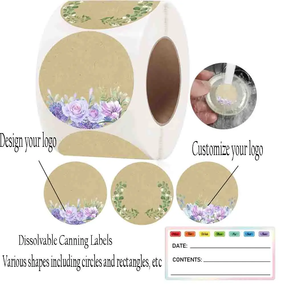 Custom Dissolvable Canning Labels Design Your Own Logo for Dissolvable Stickers