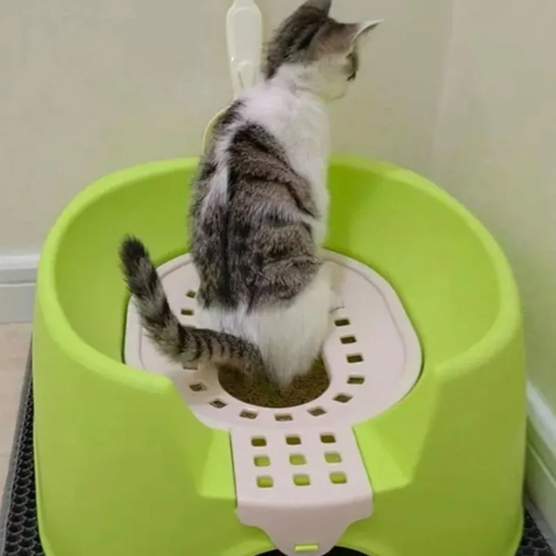 Button Flush Katzentoilette Haustier Kleine Katzen Kätzchen Flush Wassertoiletten Katzen Kätzchen Bettpfannen Box Haustiere Zubehör Produktbedarf