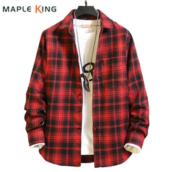 Oversized Checkered Shirt Men Long Sleeve Hip Hop Harajuku Streetwear Spring Casual Businesscamisa Hombres Women Work Shirts 6XL